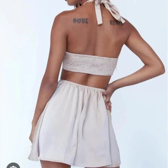 Princess Polly Candice Satin Effect Romper NWT Brown Size 8 - Picture 2 of 7